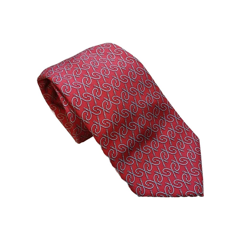 Vineyard Vines Neck Tie Red Fish Hook  Print 100% Silk Preppy Classic 61 x 3.75
